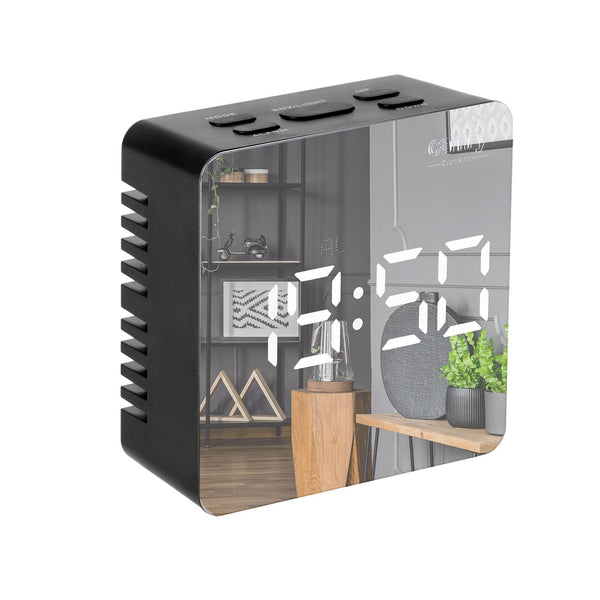 Wecker mit Raumtemperaturanzeige Alarm Datumsanzeige Weckeranzeige Hintergrundbeleuchtung Tischuhr Temperaturanzeige USB- oder batteriebetrieben (Schwarz)