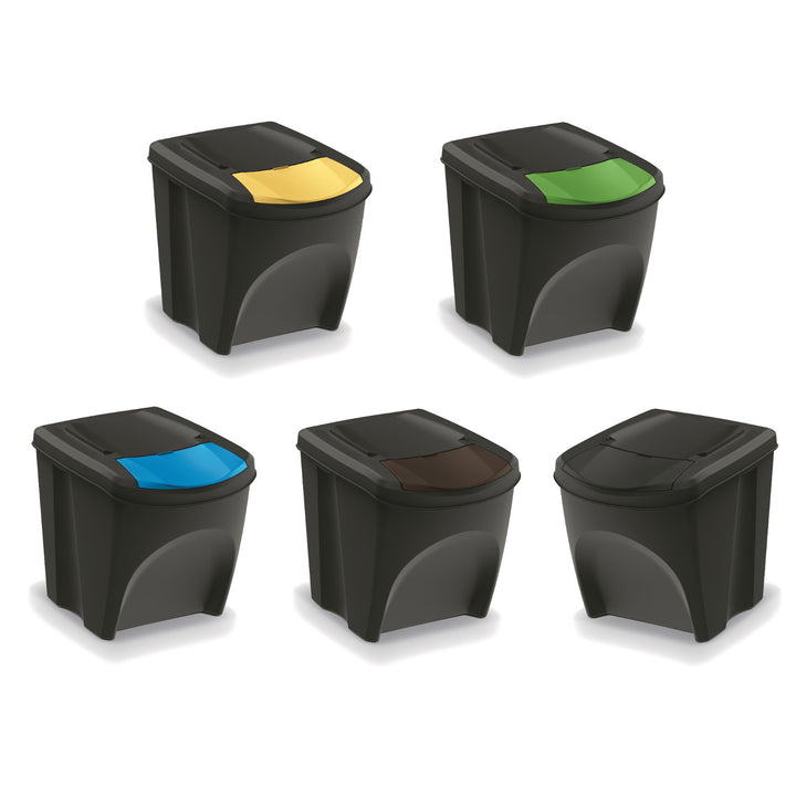 Keden IKWB25S5 Sortibox Set 5x25L Recyclingbehälter Abfalleimer Mülltrennung