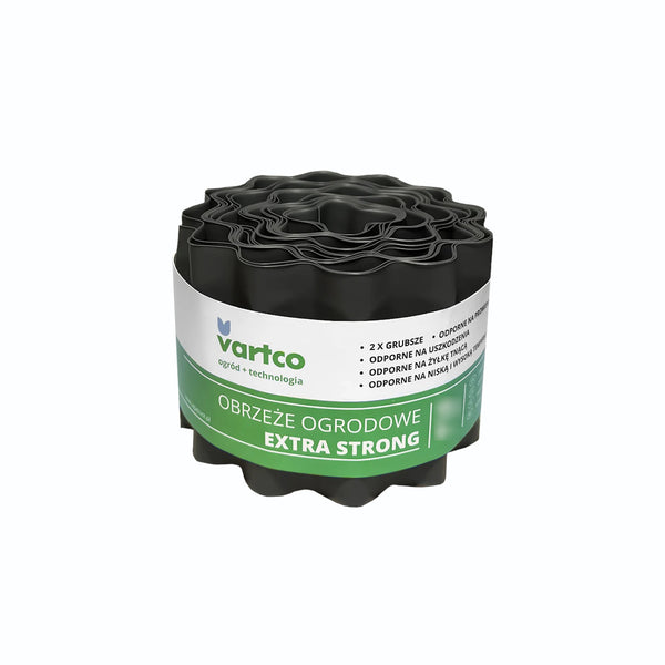 Vartco Extra Strong Rasenkante Gartenzaun Wellige Beeteinfasung Mähkante Garten Palisade Wurzelsperre Kunststoff (20cm x9m)