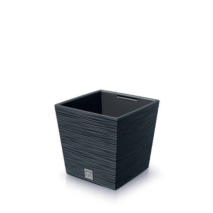 Prosperplast Furu Square Low Blumentopf mit Einsatz DFS240-S433 - Farbe Anthrazit