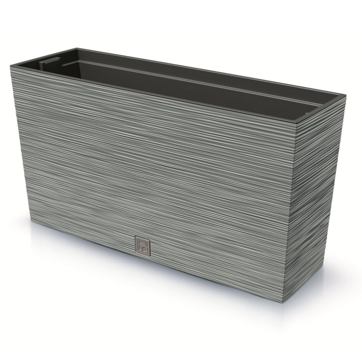 Prosperplast Furu Case Middle Pflanzkübel mit Innentopf Pflanztrog Blumentrog für Innen- und Außenbereich Rechteckig Kunststoff 77x23,5x41cm (Beton)