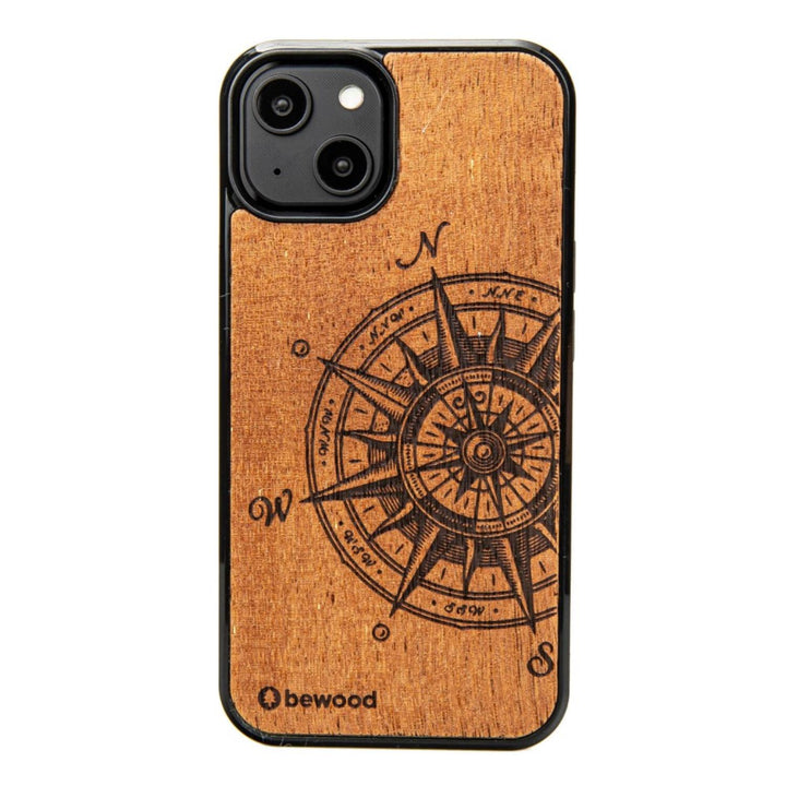 Bewood Handyhülle Holzetui Kompatibel mit iPhone 14 Schutzhülle Hergestellt aus Naturholz Handwerkliche Präzision (Traveler/Merbau)