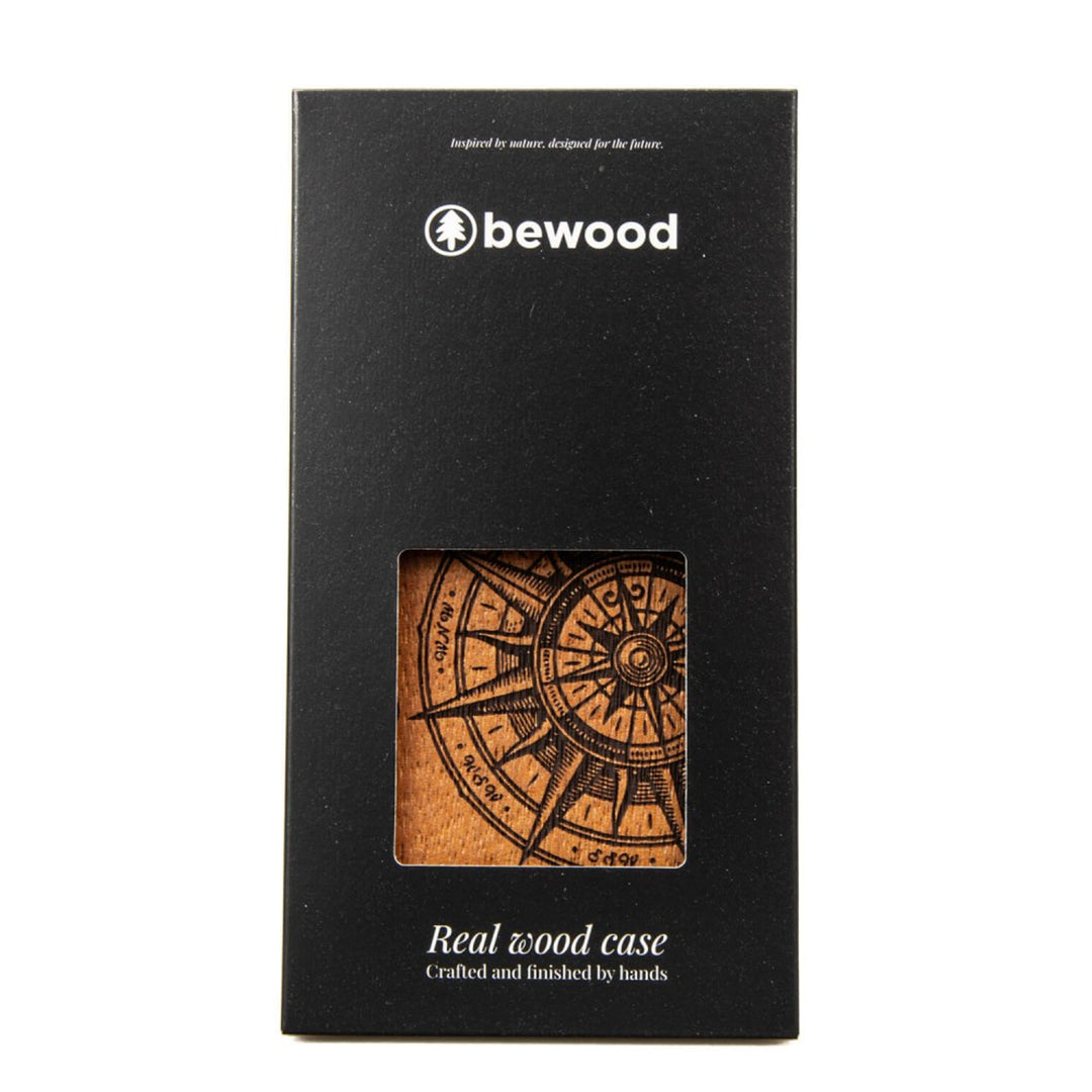 Bewood Handyhülle Holzetui Kompatibel mit iPhone 14 Pro Max Schutzhülle Hergestellt aus Naturholz Handwerkliche Präzision  (Traveler / Merbau)
