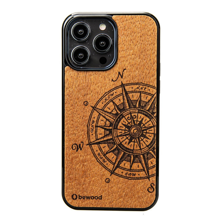 Bewood Handyhülle Holzetui Kompatibel mit iPhone 14 Pro Max Schutzhülle Hergestellt aus Naturholz Handwerkliche Präzision  (Traveler / Merbau)