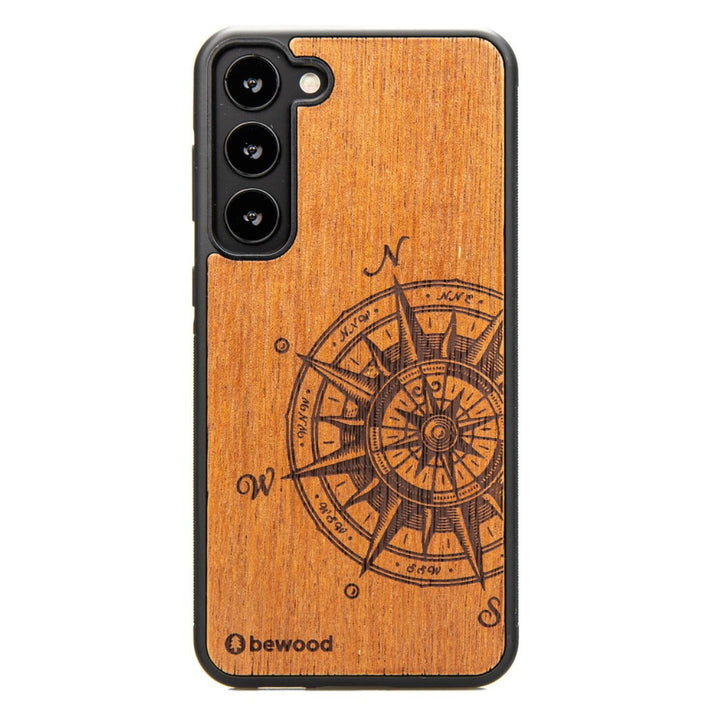 Handyhülle Holzetui Kompatibel mit Samsung Galaxy S23 Plus Schutzhülle Hergestellt aus Naturholz Handwerkliche Präzision (Traveler/Merbau)