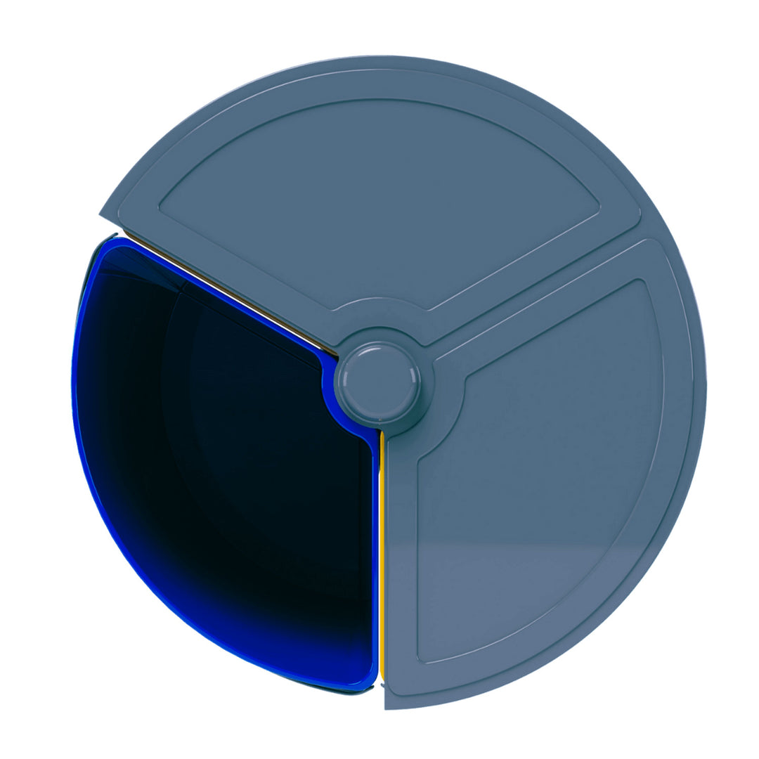 SMARTECO Ecobin Drehbarer Sortierabfallbehälter mit 3 herausnehmbaren Fächern Deckel rund Mülltrennung Recycling ECO 3x 11.7L
