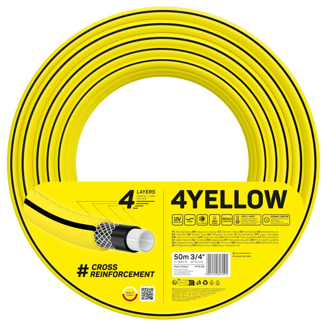 CELLFAST 4YELLOW Gartenschlauch 10-522 3/4" 50m 4-lagig