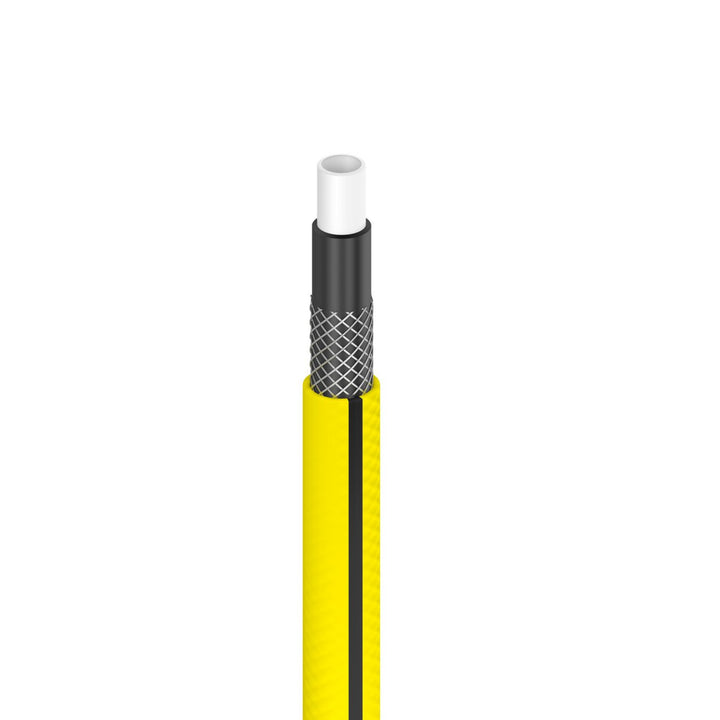 Cellfast 4Yellow 4-lagiger Gartenschlauch Schlauchset mit Zubehör Garn - Kreuzgeflecht UV und Algenfest Max. 20 Bar Sprinkler 1/2" 15 m