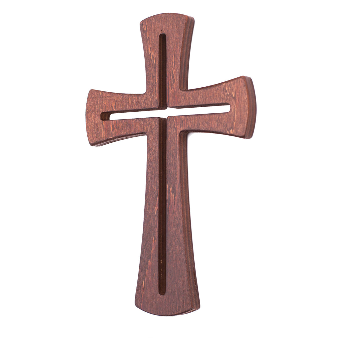 Sperrholz Hängekreuz modern braun 18x11x1cm