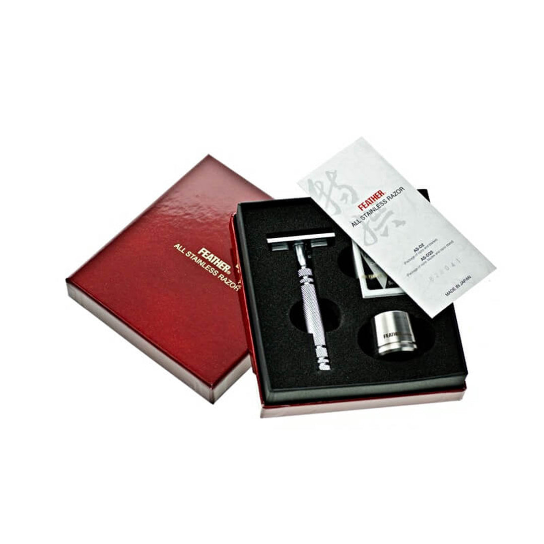 Rasierer Feather AS-D2S traditionelle Rasur Rasierklingen-Rasierer mit Ständer 1 Stk.