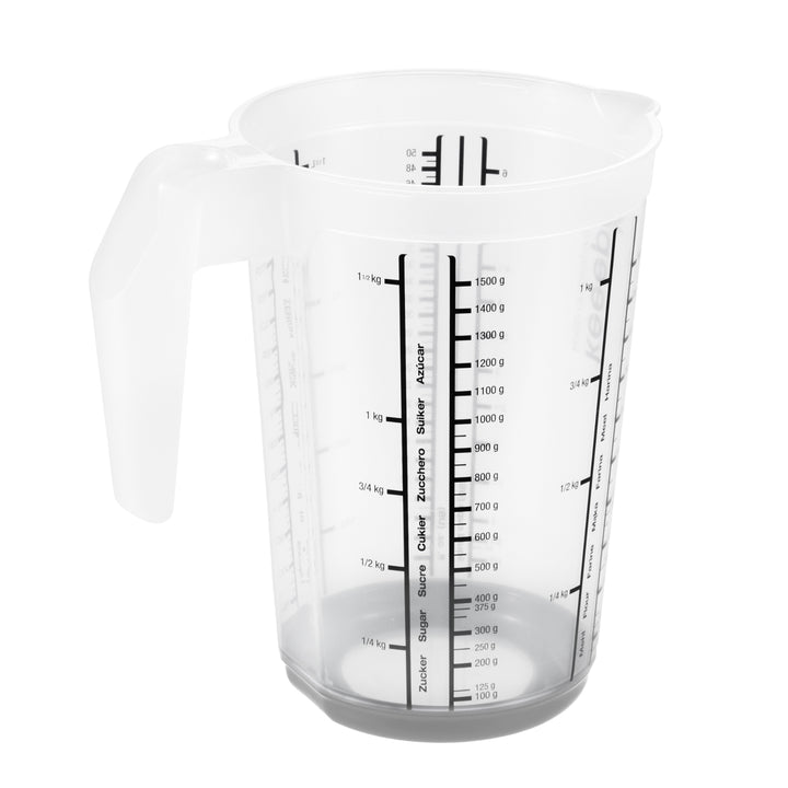 Keeeper Masimmo Messbecher 13,5 x 19 cm mit rutschfestem Boden in grau