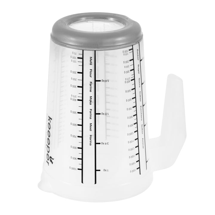 Keeeper Masimmo Messbecher 13,5 x 19 cm mit rutschfestem Boden in grau