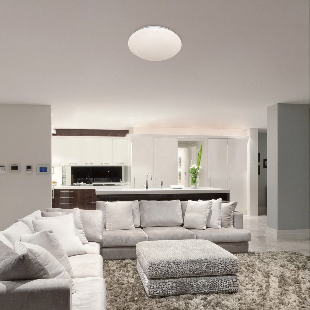 Rabalux Lucas 71334 LED-Deckenleuchte mit regulierbaren Mikrowellen-Bewegungssensor IP44 24W 1750 LM LED-Lichtquelle Innenleuchten Farbtemperatur von 4000 K Naturweiß