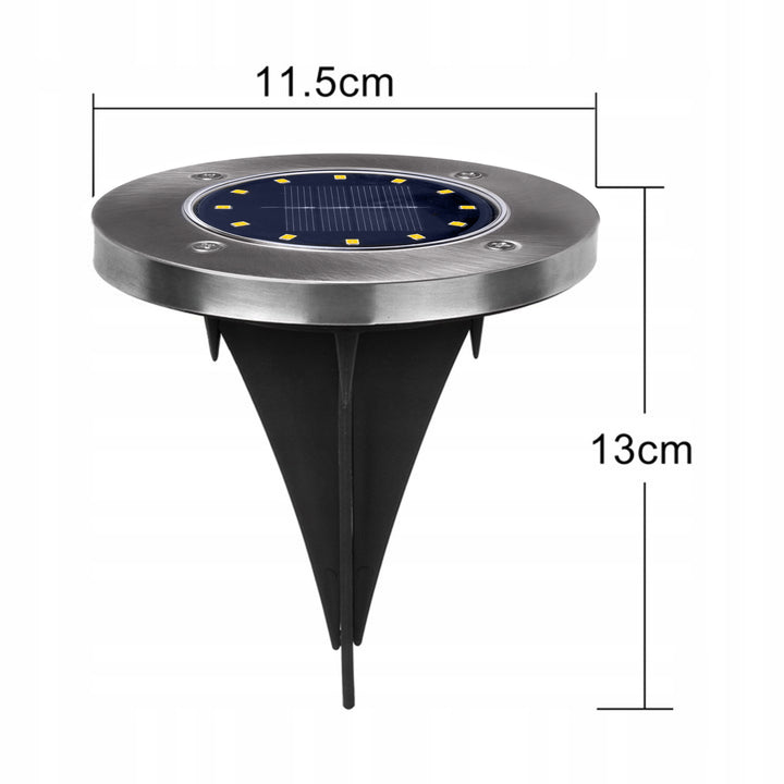 Maclean MCE318 LED Solar Bodenleuchten mit Erdspieß 12 LED SMD Neutralweiß 4000K 0,7W Solarlampe für Außen Wegeleuchte Gartenleuchten IP44 (6x Stück)