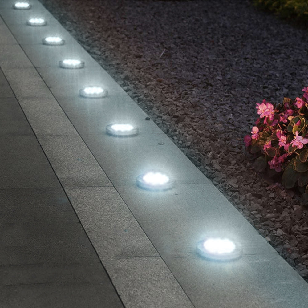 Maclean MCE318 LED Solar Bodenleuchten mit Erdspieß 12 LED SMD Neutralweiß 4000K 0,7W Solarlampe für Außen Wegeleuchte Gartenleuchten IP44 (6x Stück)