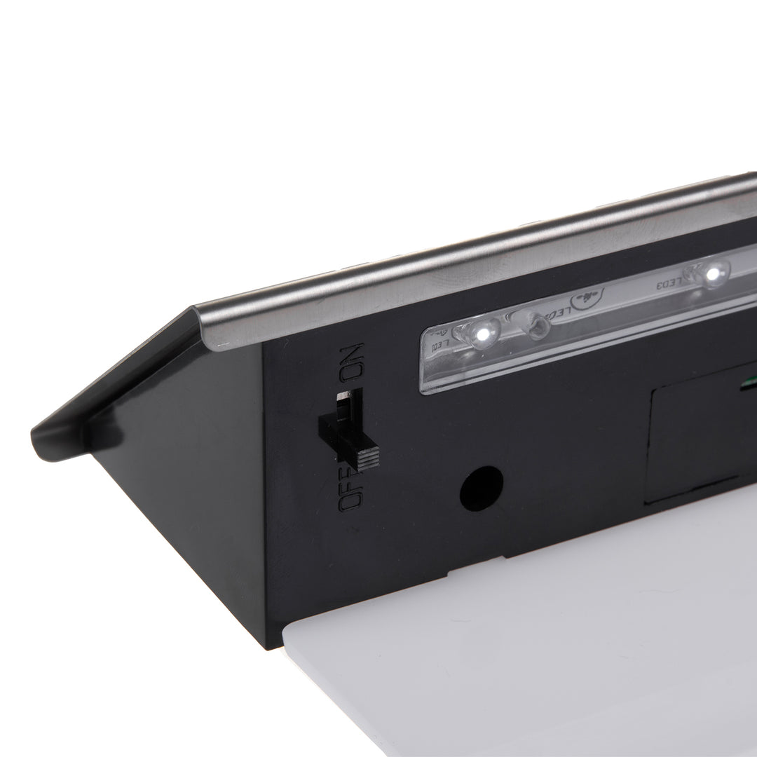 Solar Hausnummernleuchte mit Plexiglas: 17x13cm Hausnummer mit LED Beleuchtung Dämmerungssensor IP44 60lm 1.5W Kaltweiß 6000K Außenwandleuchte