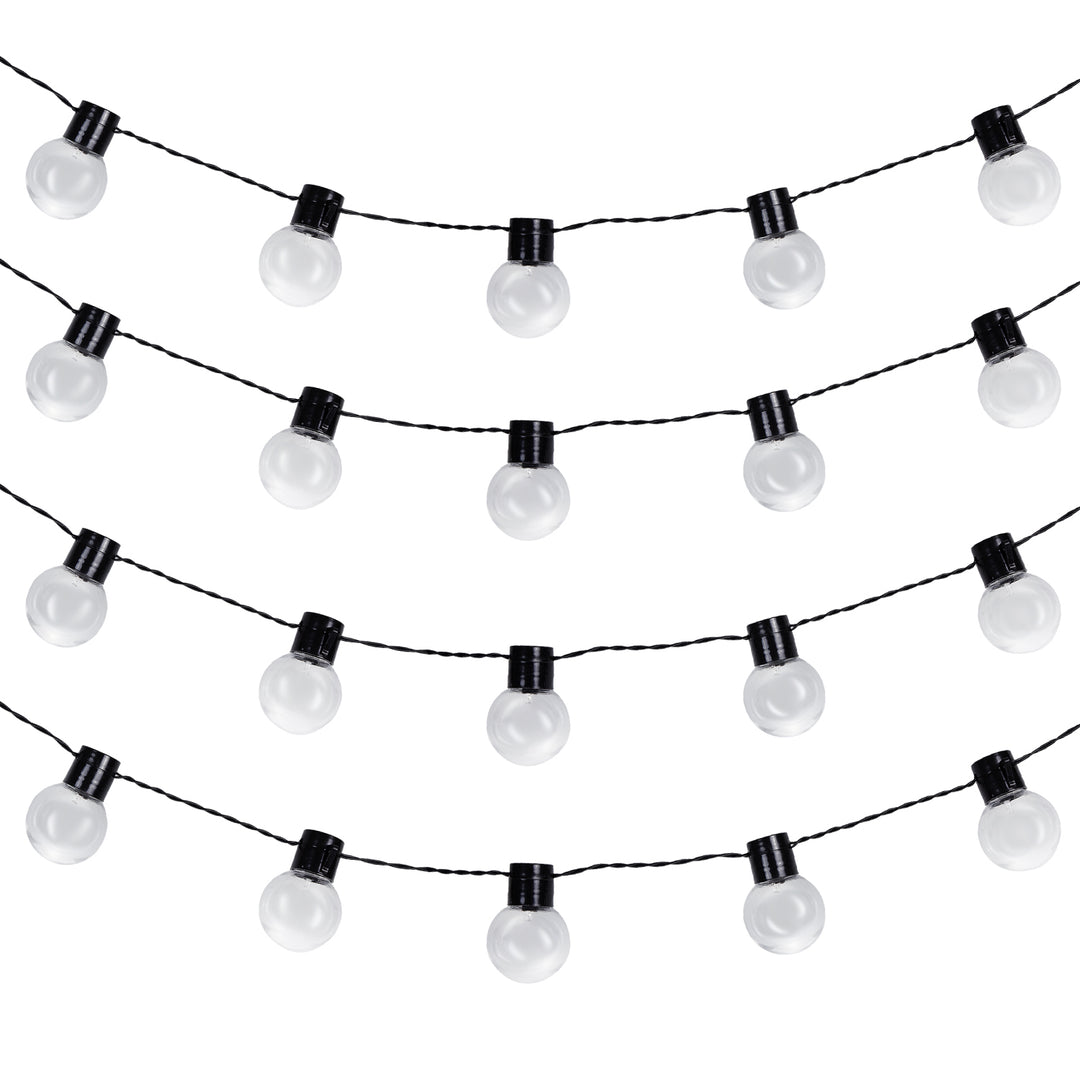 Maclean MCE424 Lichterkette für den Garten, 2-in-1:Stromversorgung über Solarpanel oder USB, 8 Beleuchtungsmodi, 20x Glühbirnen, IP44: Schutz gegen Spritzwasser, Länge: 7m