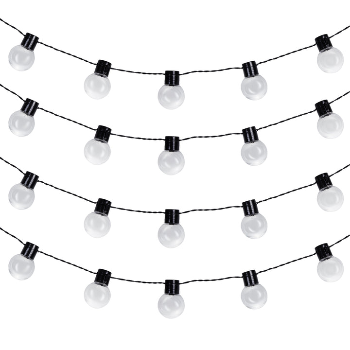 Maclean MCE424 Lichterkette für den Garten, 2-in-1:Stromversorgung über Solarpanel oder USB, 8 Beleuchtungsmodi, 20x Glühbirnen, IP44: Schutz gegen Spritzwasser, Länge: 7m