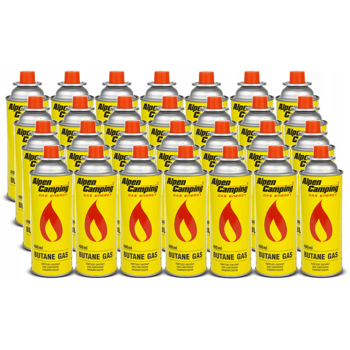 Alpen Camping 28x 400ml Gaskartusche Gasflasche für Gaskocher Campingkocher Bunsenbrenner Lötbrenner