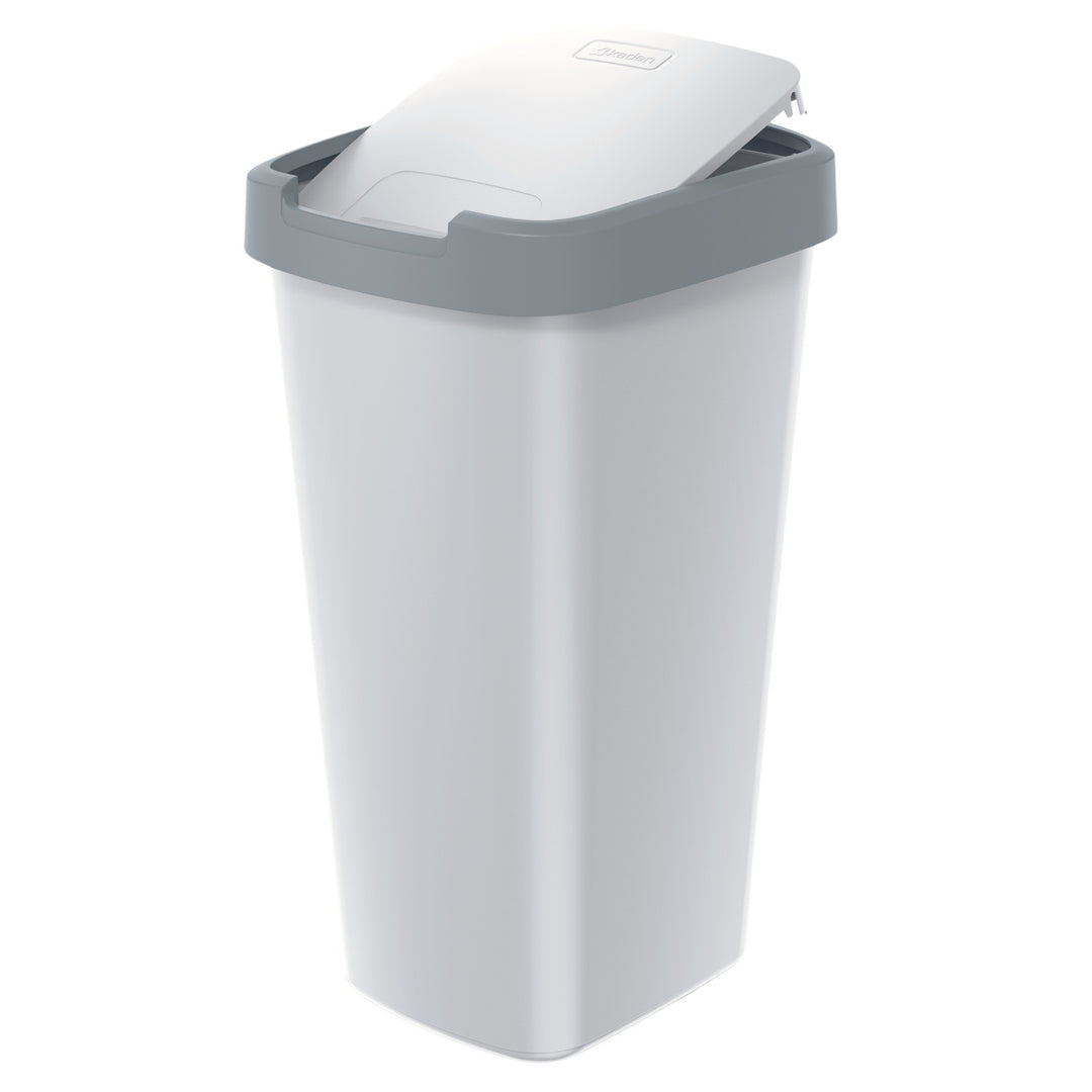 25-Liter-Abfalleimer KEDEN COMPACTA Q – Farbe: Aschegrau mit hellgrauem Rahmen