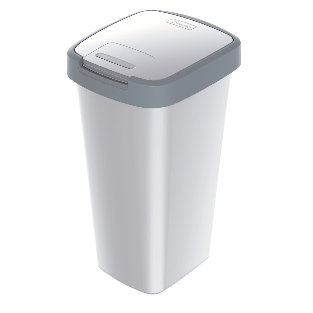 25-Liter-Abfalleimer KEDEN COMPACTA Q – Farbe: Aschegrau mit hellgrauem Rahmen