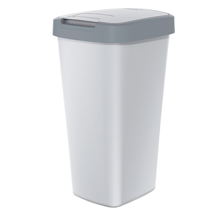 25-Liter-Abfalleimer KEDEN COMPACTA Q – Farbe: Aschegrau mit hellgrauem Rahmen