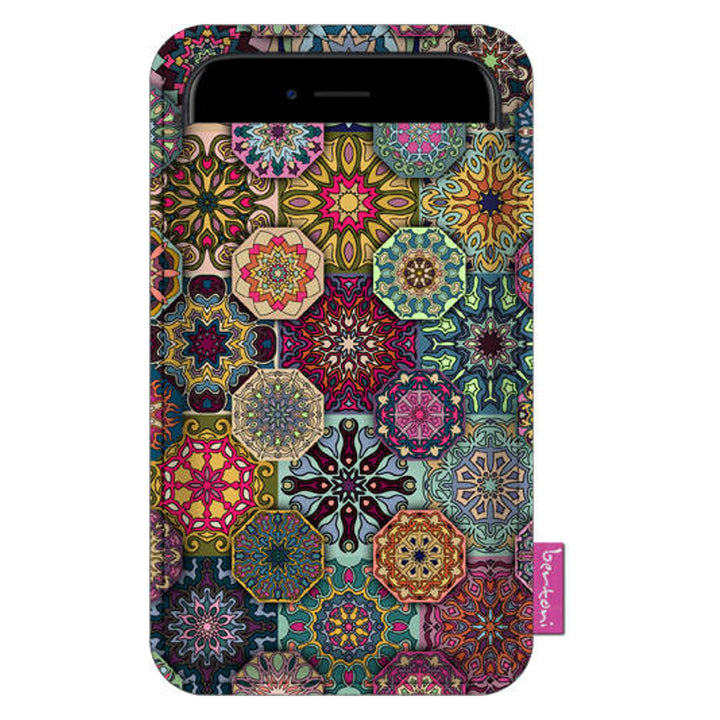 Bertoni Smartphone-Tasche, aus ökologischem Filz, 105x195 mm, Valencia-Muster, EE0024