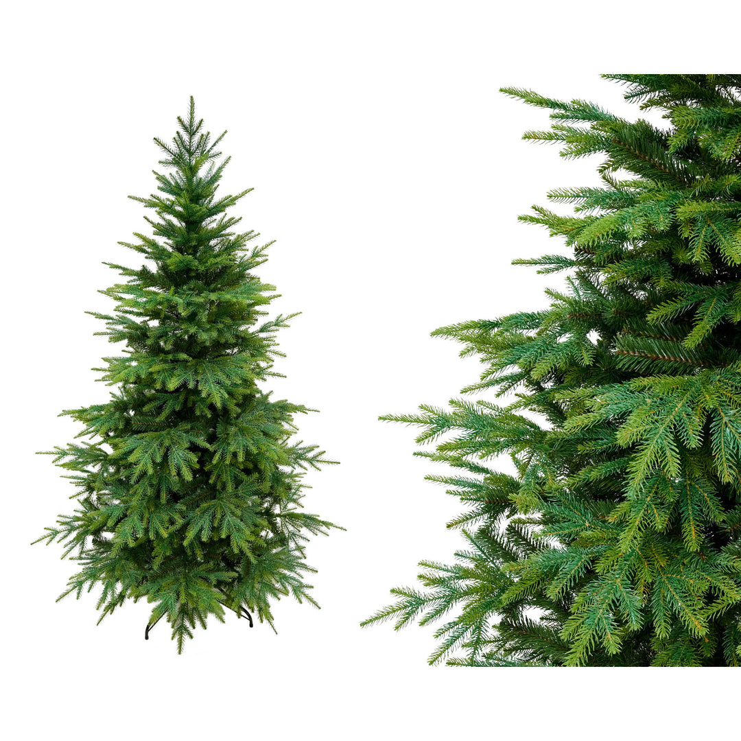 Virpol Künstlicher Weihnachtsbaum Kaukasischer Tannenbaum Christbaum mit Ständer aus Kunststoff PE+PCV 1,9 m
