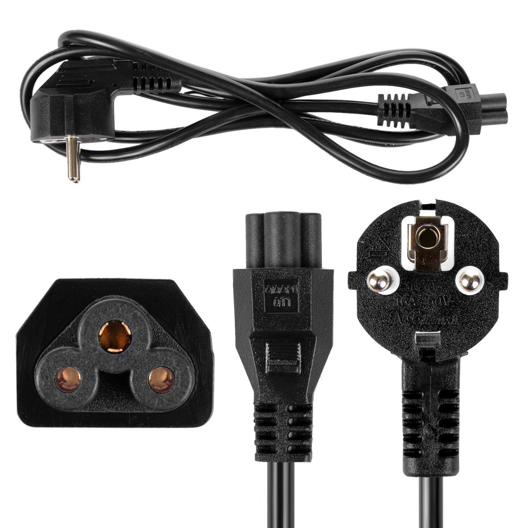 Maclean Kleeblatt-Netzkabel, 3-polig, EU-Stecker, 1,5m, MCTV-857