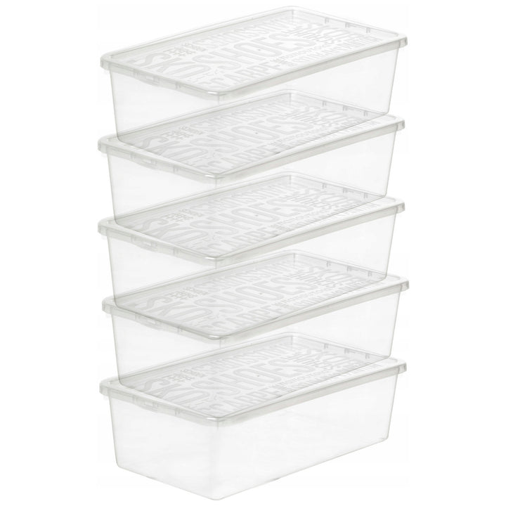 Basic Schuhbox Transparent 5x Frauenschuhkarton Schuhkarton Schuhbehälter Aufbewahrungsbehälter