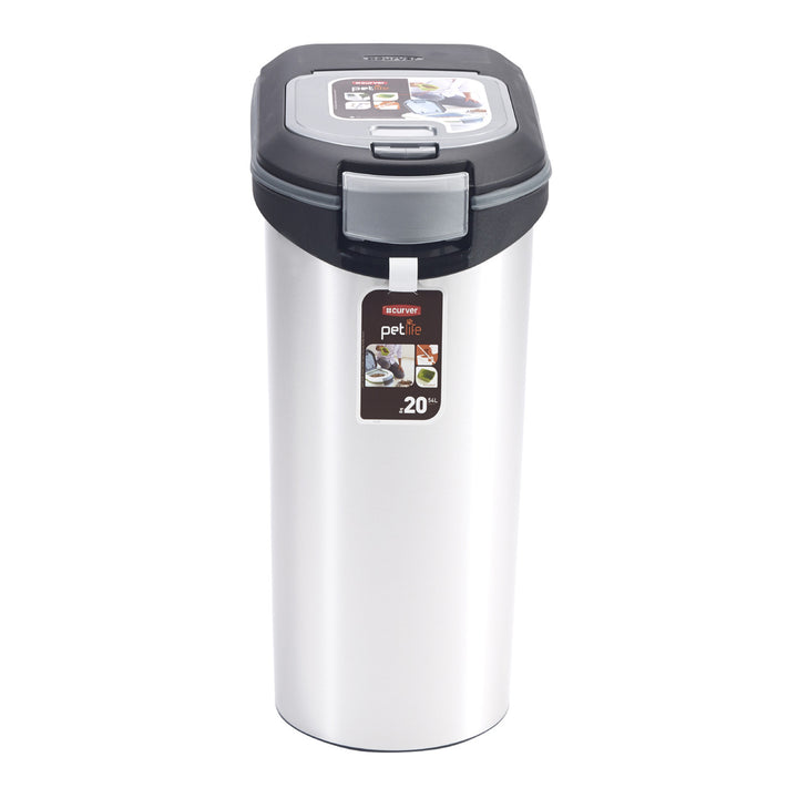 Tierfutterbehälter 20 kg 54 L Curver Metallic-Look
