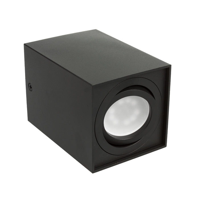 Maclean Anbauleuchte, Strahler, Halogen, quadratisch, Aluminium, Leuchtmittel 5W GU10, 80x80x115mm, Farbe schwarz, MCE426 B