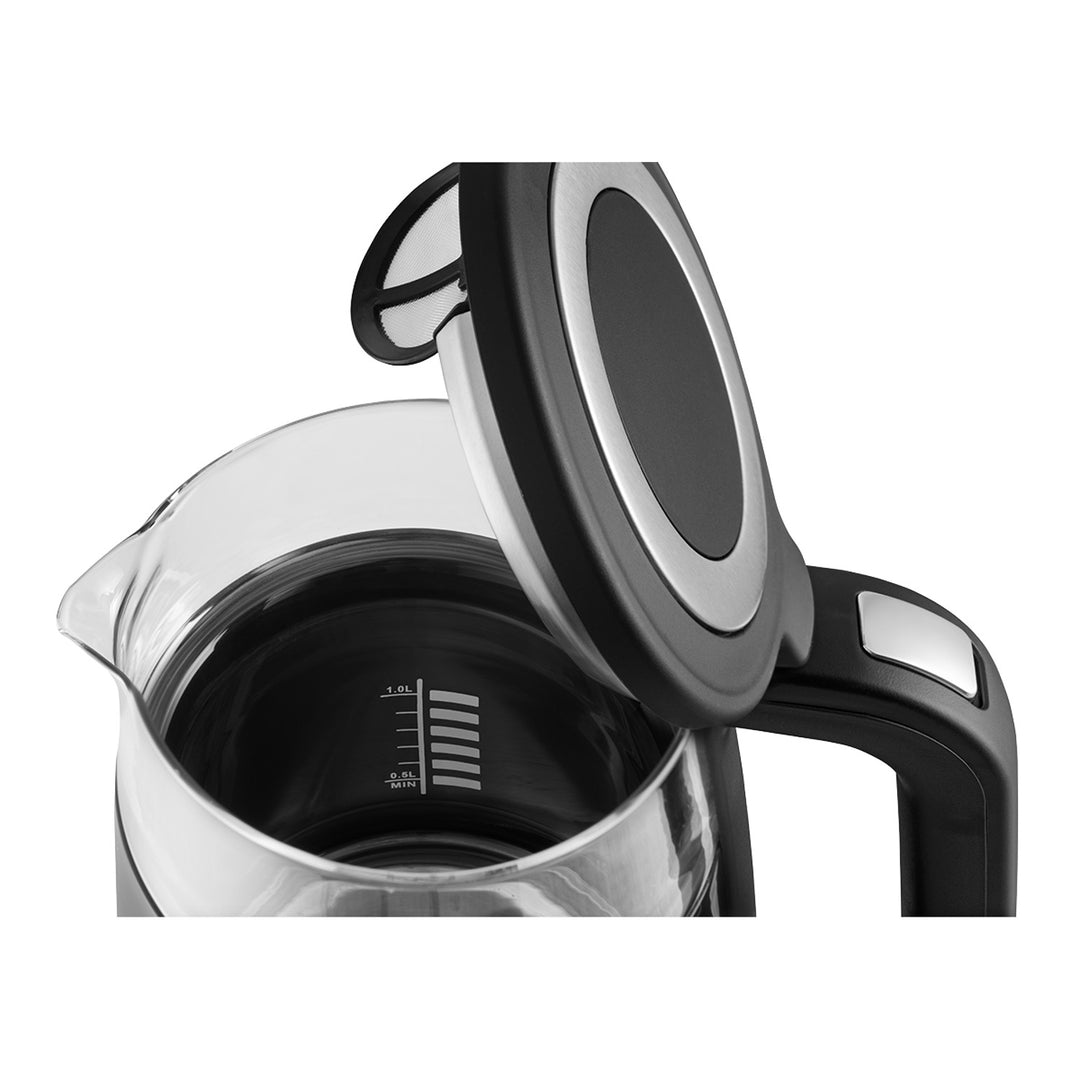 Concept RK4100 Glas-Wasserkocher mit Temperaturregelung 1,7L, 1850-2200 W, Warmhaltefunktion, LCD Display, Cool Touch Oberfläche, Schwarz
