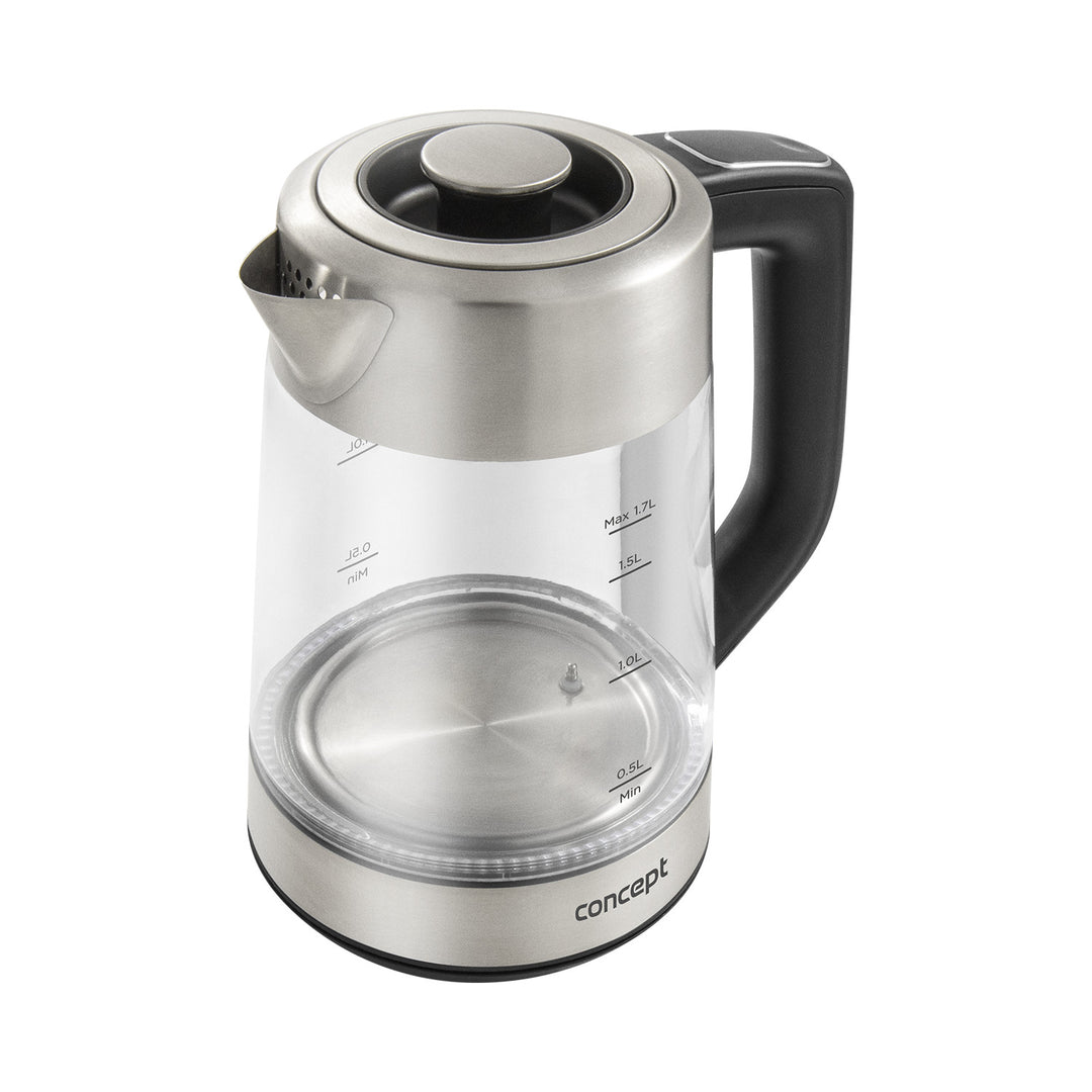 Concept 1.7L Glas-Wasserkocher mit Temperaturregelung und Brühgruppe RK4190