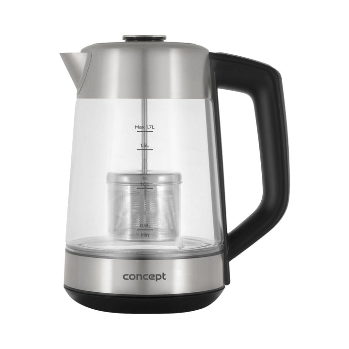 Concept 1.7L Glas-Wasserkocher mit Temperaturregelung und Brühgruppe RK4190