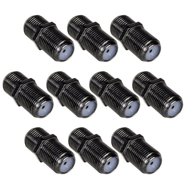 F-Verbinder F-Buchse auf F-Buchse 10-er Pack Verbinder Adapter für SAT Antennenkabel Koaxialkabel Schwarz NickelMCTV-904