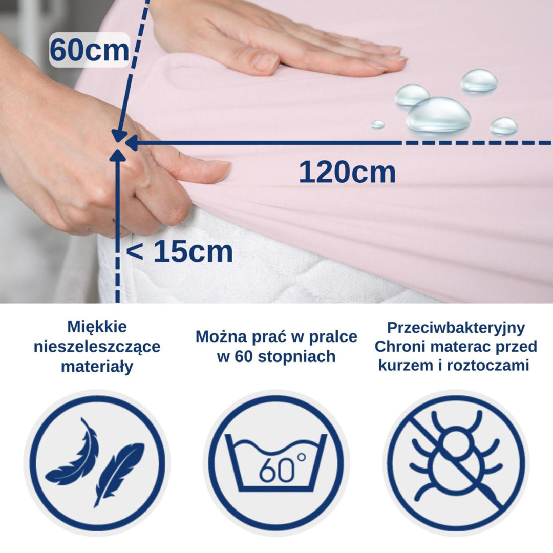 Snibbs wasserdichtes Laken, rosa, 60x120 cm, T-SNI-100232