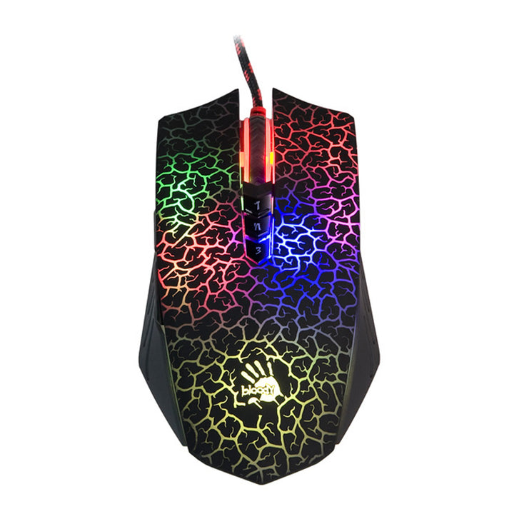 A4TECH BLOODY Maus, 6200 DPI, 8 Tasten, Gaming, Blazing A70 Aktiviert