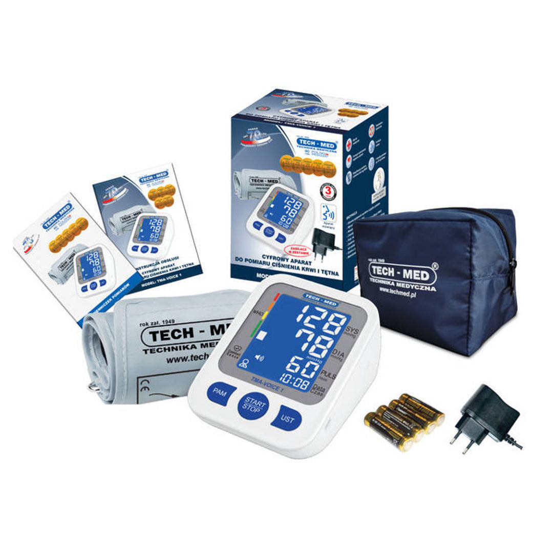 TECH-MED Blutdruckmessgerät, digital, Oberarmmodell, Sprachausgabe, TMA-VOICE 1
