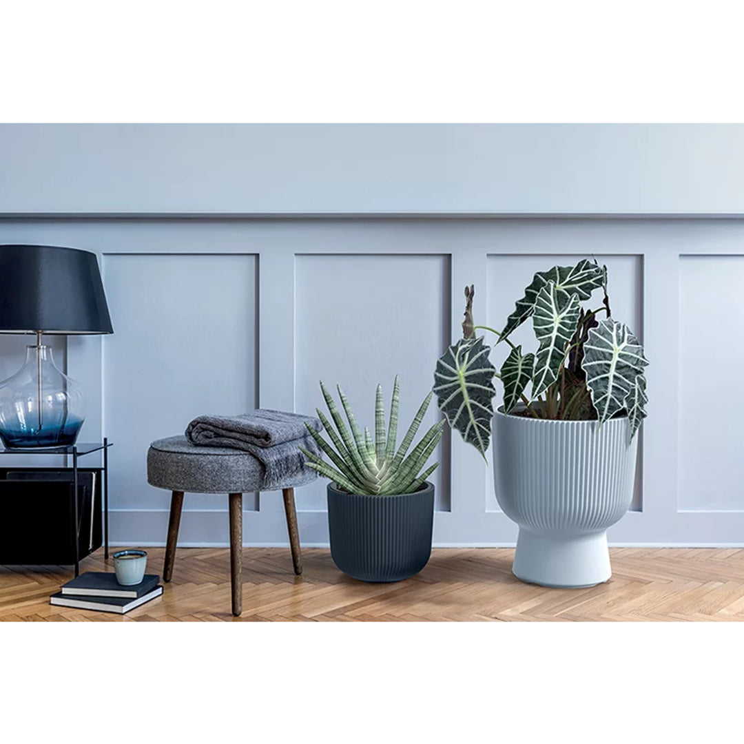 Prosperplast Milly Designer-Blumentopf Modernes Zylinderdesign inkl. Pflanzeinsatz, für Innen- und Außenbereich, Frostbeständig, Hitzebeständig und UV-strahlenbeständig Marsala, ⌀ 390 mm