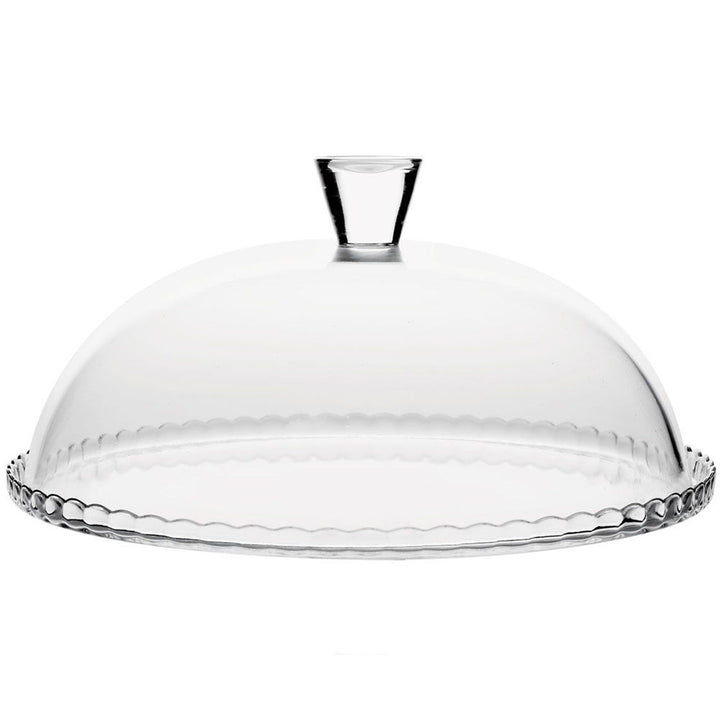 Pasabahce Tortenplatte mit Haube, Glasplatte  mit Glasschirm, 32 cm